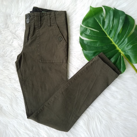 army green skinny cargo pants